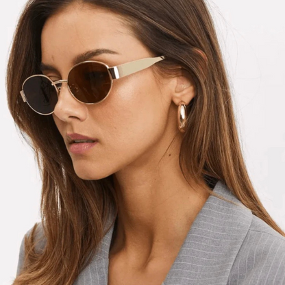 Luna – Retro ovale zonnebril met UV-bescherming